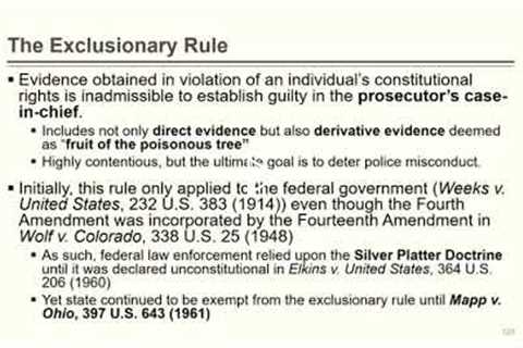 Criminal Law I - The Exclusionary Rule and Entrapment