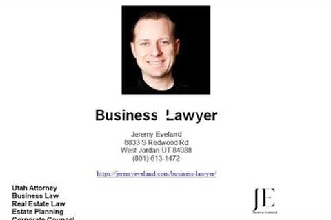 Cedar Hills UT Business Attorney Jeremy Eveland