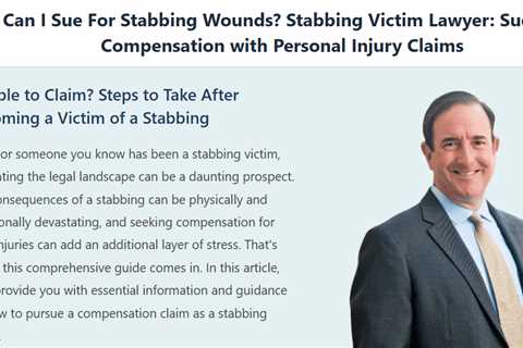 Can I sue for being stabbed in California - Michael Haggard